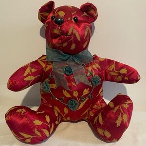 Elegant Red and Gold Teddy Bear